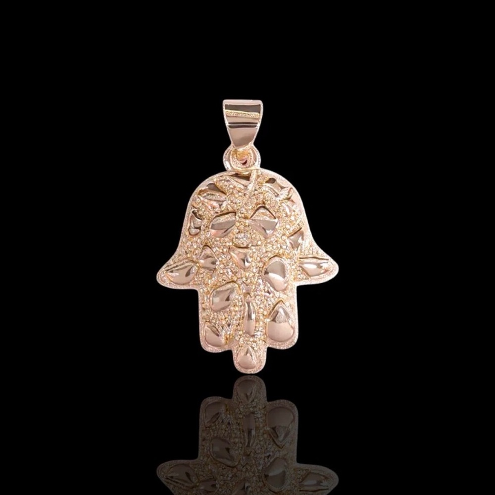 18 K Gold Filled Elegant Gold Hamsa Pendant & Chain